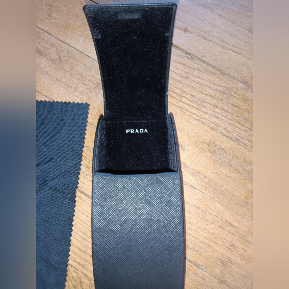 EUC Black Prada Sunglasses/Glasses Case (Case Only) & Cleansing Cloth - Picture 2 of 6